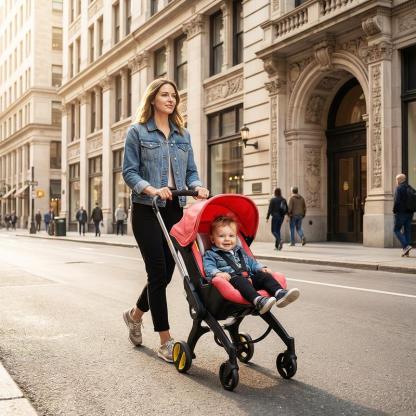 Cochecito Convertible Todo en Uno Sin Base de Anclaje – Cochecito para Niños con Asiento Reversible, Compacto y Asequible