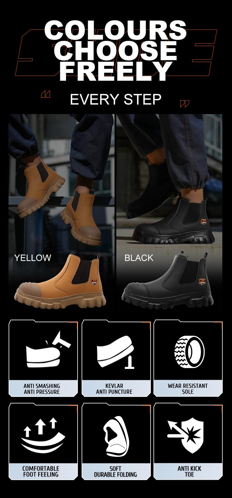Lightweight steel toe brown anti slip work shoes - splash proof, smash proof, puncture proof, breathable safety shoes Lightweight steel toe brown anti slip work shoes - splash proof, smash proof, puncture proof, breathable safety shoes
