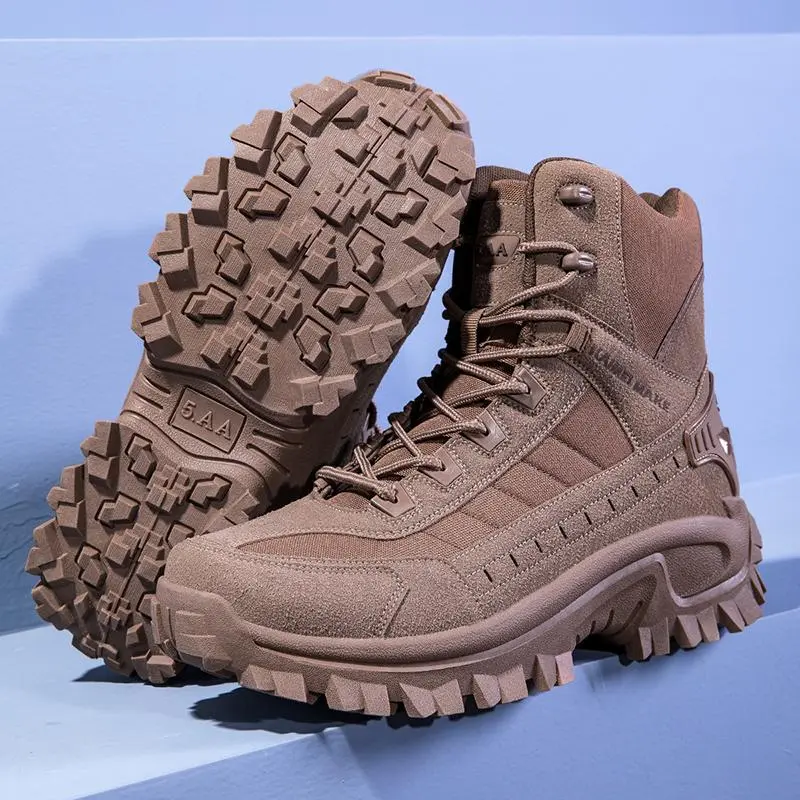 Botas deportivas para hombre, resistentes a todo tipo de clima, de caña alta, con punta redonda, ligeras, transpirables y antideslizantes para exteriores, para montañismo, trekking, trabajo, actividades tácticas, calzado de moda para exteriores, botas de 
