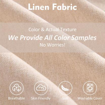 Sofá modular seccional en forma de U de 274 cm - Comfy Cloud de 3 plazas con 2 otomanas móviles, sofá Cloud, sofá de lino con asiento profundo para sala de estar, color beige, diseño cómodo y elegante, color rosa chenilla.