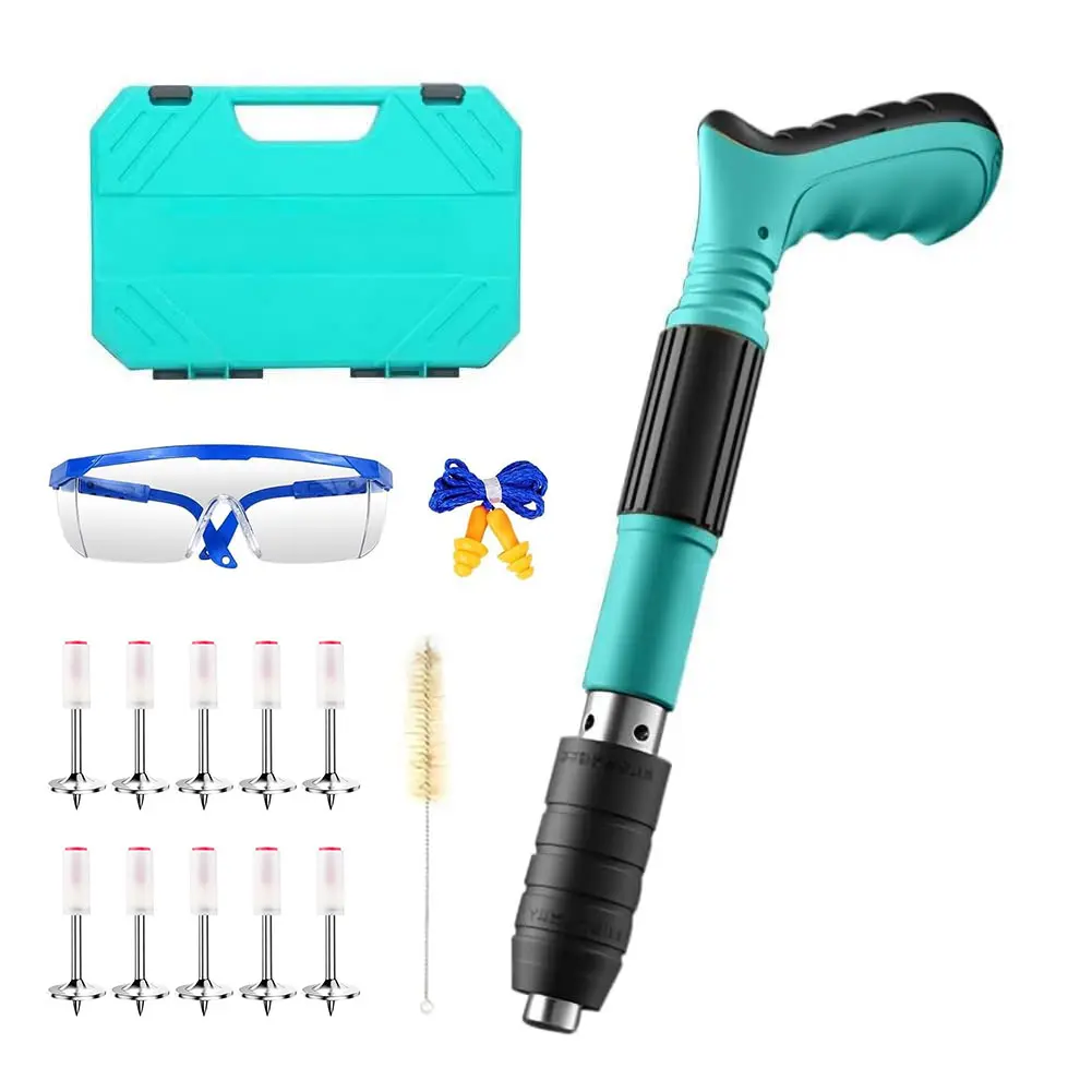Kit de clavadora para concreto: potencia ajustable, fácil de usar con una sola mano, alta penetración, ideal para muebles, sistemas de climatización y tuberías. Herramienta de fijación profesional portátil.