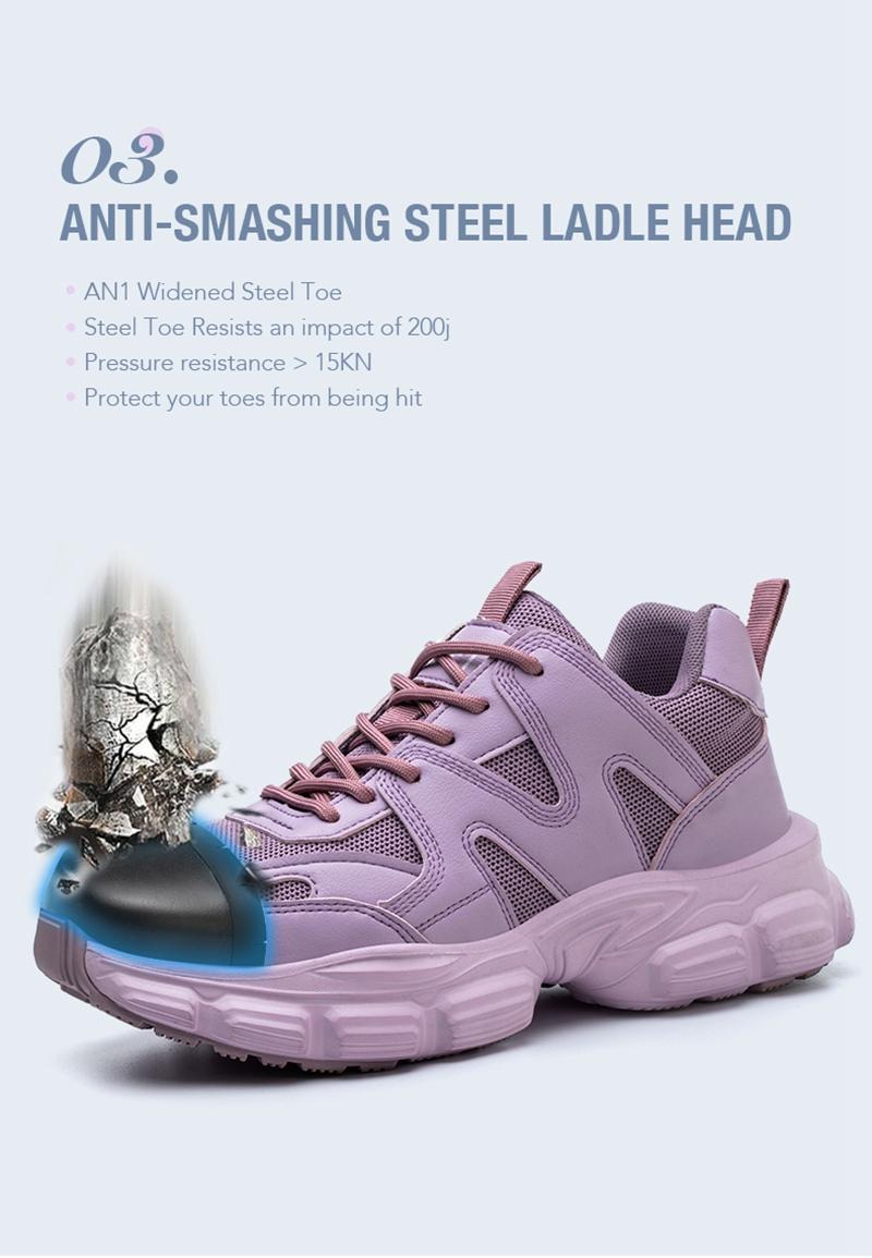 Women's Safety Shoes with Steel Toe Protection & Puncture Resistance Kevlar Material Lightweight Slip-Resistant Industrial Work Boots All-Weather Design