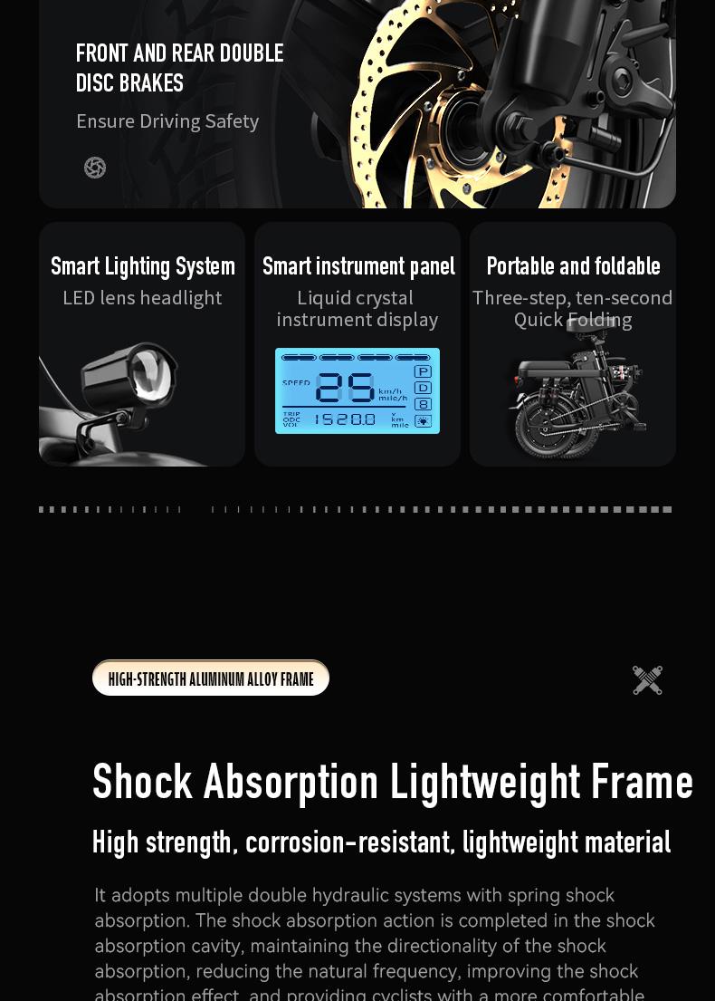 Adult electric folding bicycle with 500W motor, 16-level shock absorption system, 48V 15Ah battery, and a range of 100 kilometers. Wheel Pedals Ebike Charger SpringStatements Adult electric folding bicycle with 500W motor, 16-level shock absorption system, 48V 15Ah battery, and a range of 100 kilometers. Wheel Pedals Ebike Charger SpringStatements