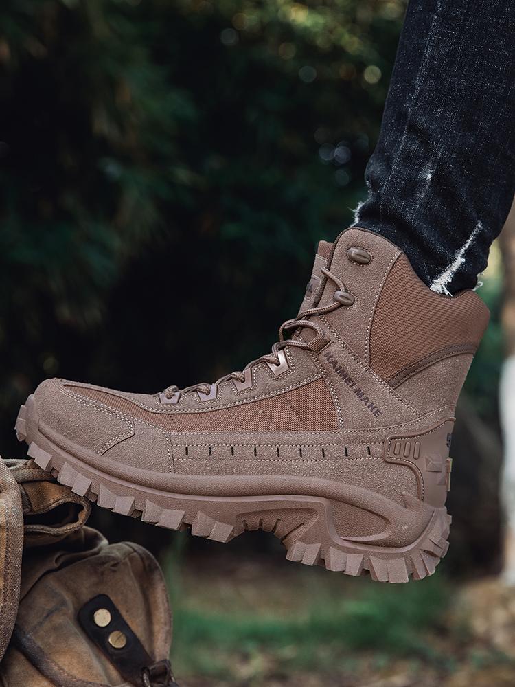 Men's All-Weather All-Terrain High-Top Round Toe Lightweight Breathable Slip-Resistant Outdoor Sports Boots for Mountaineering Trekking Work Tactical Activities fashion outdoor shoe hikingshoes trekking  boots jungle