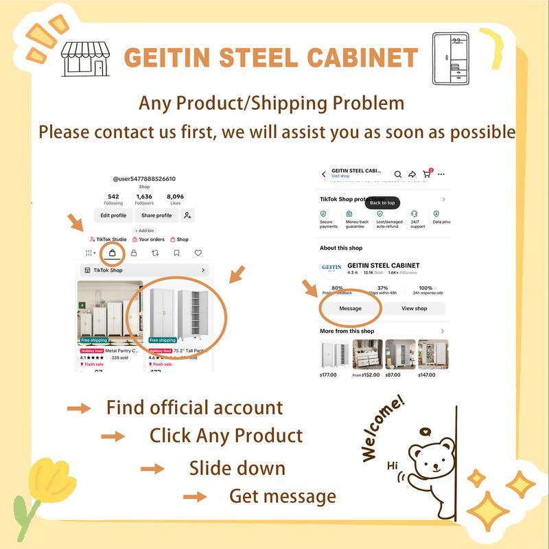 Alacena de 190 cm de alto, armario de cocina con 2 puertas y 5 estantes ajustables, de metal blanco, ideal para cocina, comedor, sala y baño.