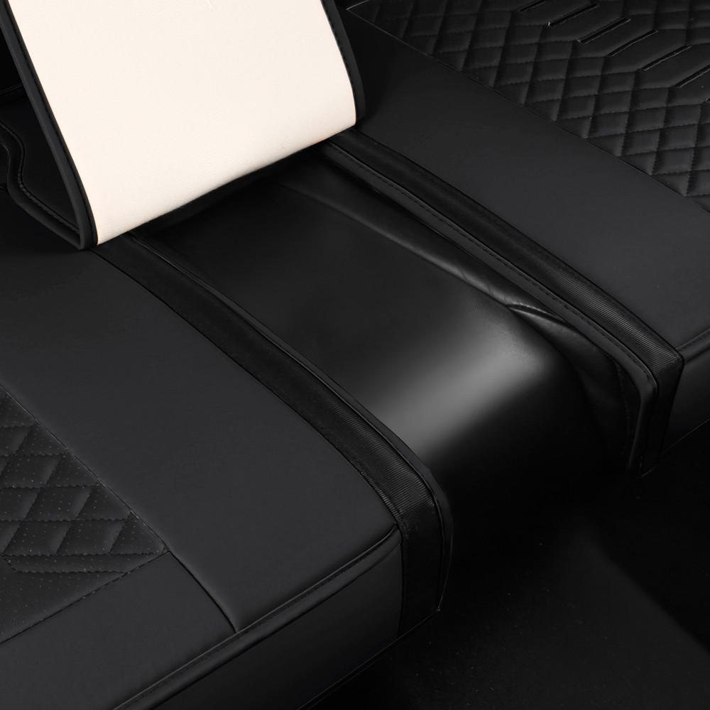 For Chevrolet Silverado GMC Sierra 1500/2500 HD/3500 HD Pickup Truck 2007-2025 Car Seat Covers, Soft Touch Premium Napa PU Leather Full Set Front Rear Seat Cushion Full Surround Design with Storage Bag, Breathable Non-Slip Waterproof Protector Pad Mat