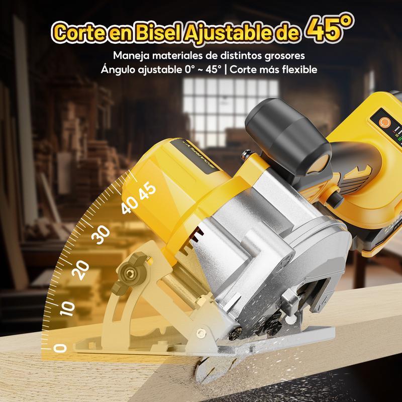 Sierra Circular Inalámbrica de 5 Pulgadas Con Mango
