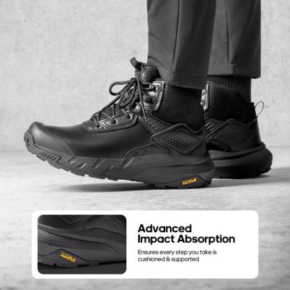 Botas de trabajo tácticas militares impermeables para hombre, de caña alta con protección para el tobillo, fabricadas con tejido duradero y transpirable, ideales para uso en exteriores e interiores. Calzado de seguridad negro.