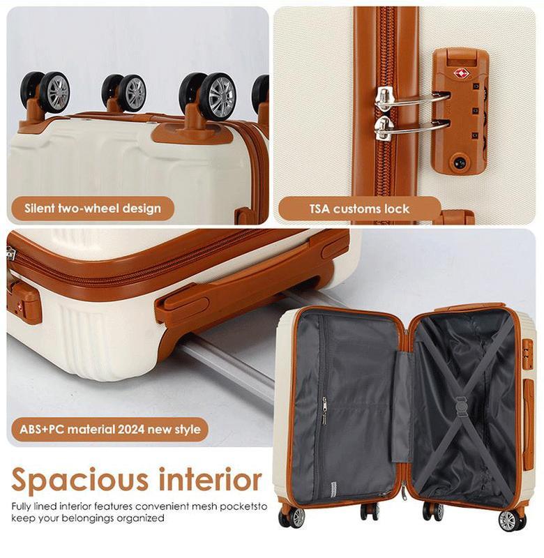 Juegos de equipaje UUH (8 piezas) con cerraduras TSA: maletas de viaje, básicas y funcionales, con ruedas giratorias y cerradura TSA, ligeras y económicas.