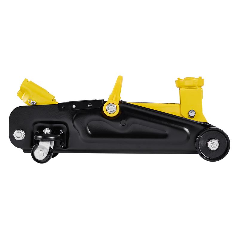 Gato de piso de perfil bajo, capacidad de 1,5 toneladas (3300 lb), gato de piso de acero para carreras con bomba de elevación rápida de un solo pistón, elevador hidráulico para autos deportivos y sedanes, rango de elevación de 5,1 a 12,2 pulgadas.