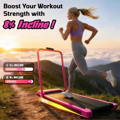 Cinta de correr eléctrica plegable con pasamanos y motor silencioso – Capacidad de peso de 265 lb, amplia superficie de carrera, control remoto y ruedas para un fácil desplazamiento – Incluye bandas de resistencia y control remoto de regalo.