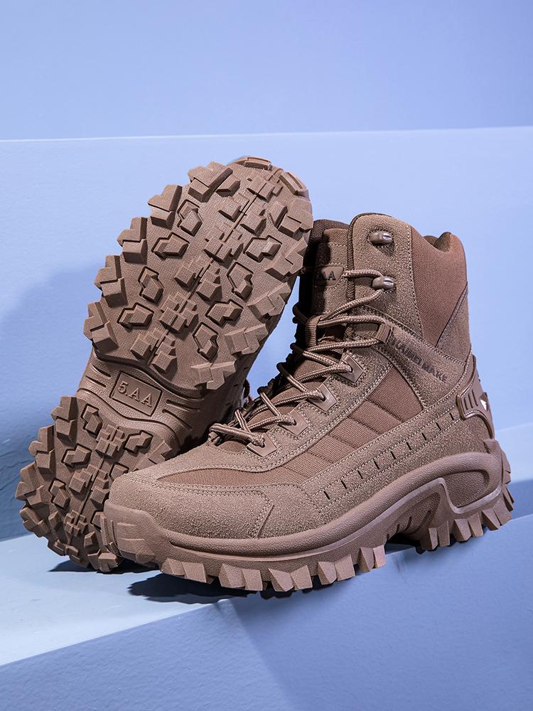 Men's All-Weather All-Terrain High-Top Round Toe Lightweight Breathable Slip-Resistant Outdoor Sports Boots for Mountaineering Trekking Work Tactical Activities fashion outdoor shoe hikingshoes trekking  boots jungle