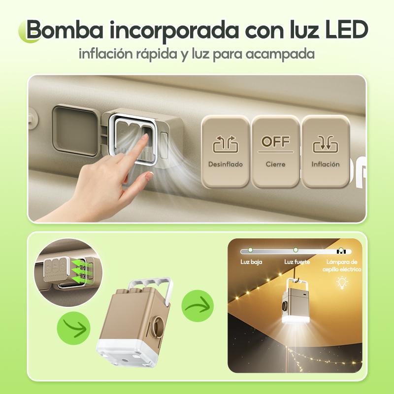 Colchón Inflable Individual Bomba De Aire Eléctrica Cama