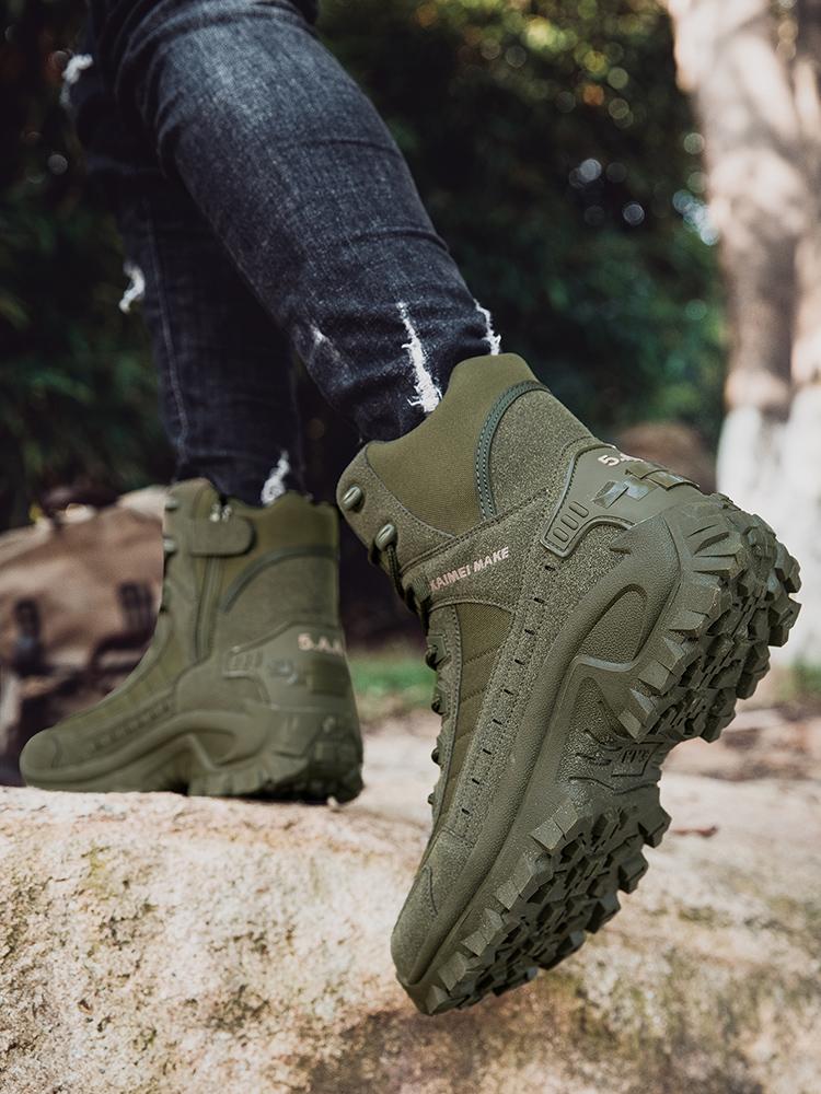 Men's All-Weather All-Terrain High-Top Round Toe Lightweight Breathable Slip-Resistant Outdoor Sports Boots for Mountaineering Trekking Work Tactical Activities fashion outdoor shoe hikingshoes trekking  boots jungle