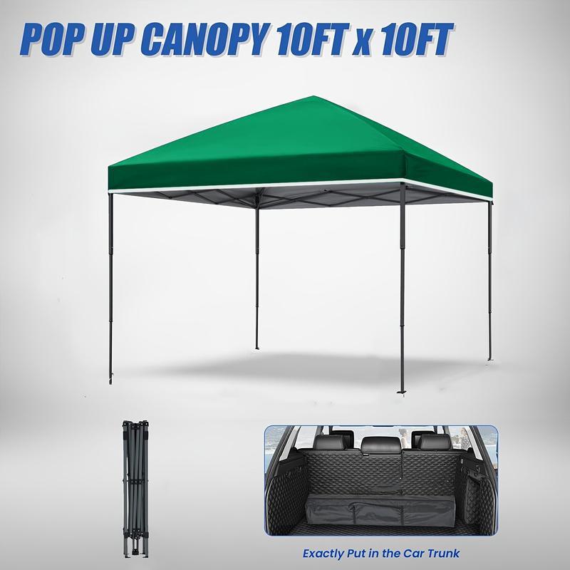 Carpa plegable de 10 x 10, refugio portátil comercial emergente, toldo para exteriores resistente a la lluvia y al sol, adecuado para reuniones familiares, fiestas y actividades al aire libre.