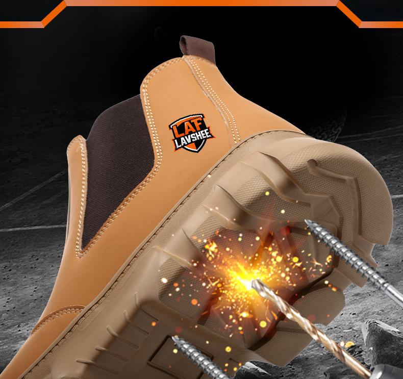 Lightweight steel toe brown anti slip work shoes - splash proof, smash proof, puncture proof, breathable safety shoes Lightweight steel toe brown anti slip work shoes - splash proof, smash proof, puncture proof, breathable safety shoes