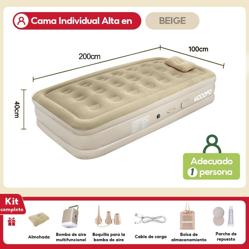 Colchón Inflable Individual Bomba De Aire Eléctrica Cama