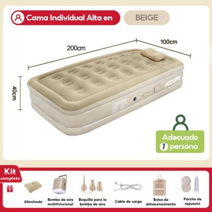 Colchón Inflable Individual Bomba De Aire Eléctrica Cama