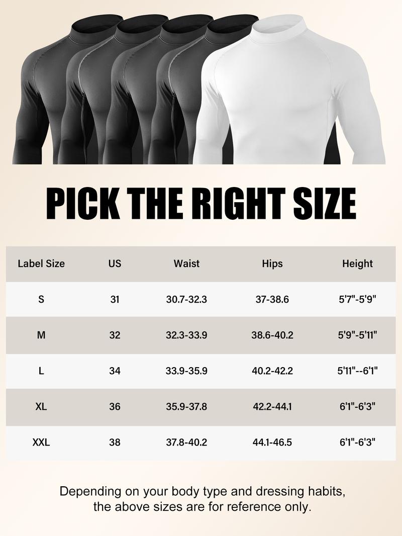 TELALEO 5 value pack Men's Thermal Turtle Mock Neck Shirts, Long Sleeve Compression Shirts Fleece Lined Undershirt Base Layer Tops dealsforyoudays TELALEO 5 value pack Men's Thermal Turtle Mock Neck Shirts, Long Sleeve Compression Shirts Fleece Lined Undershirt Base Layer Tops dealsforyoudays