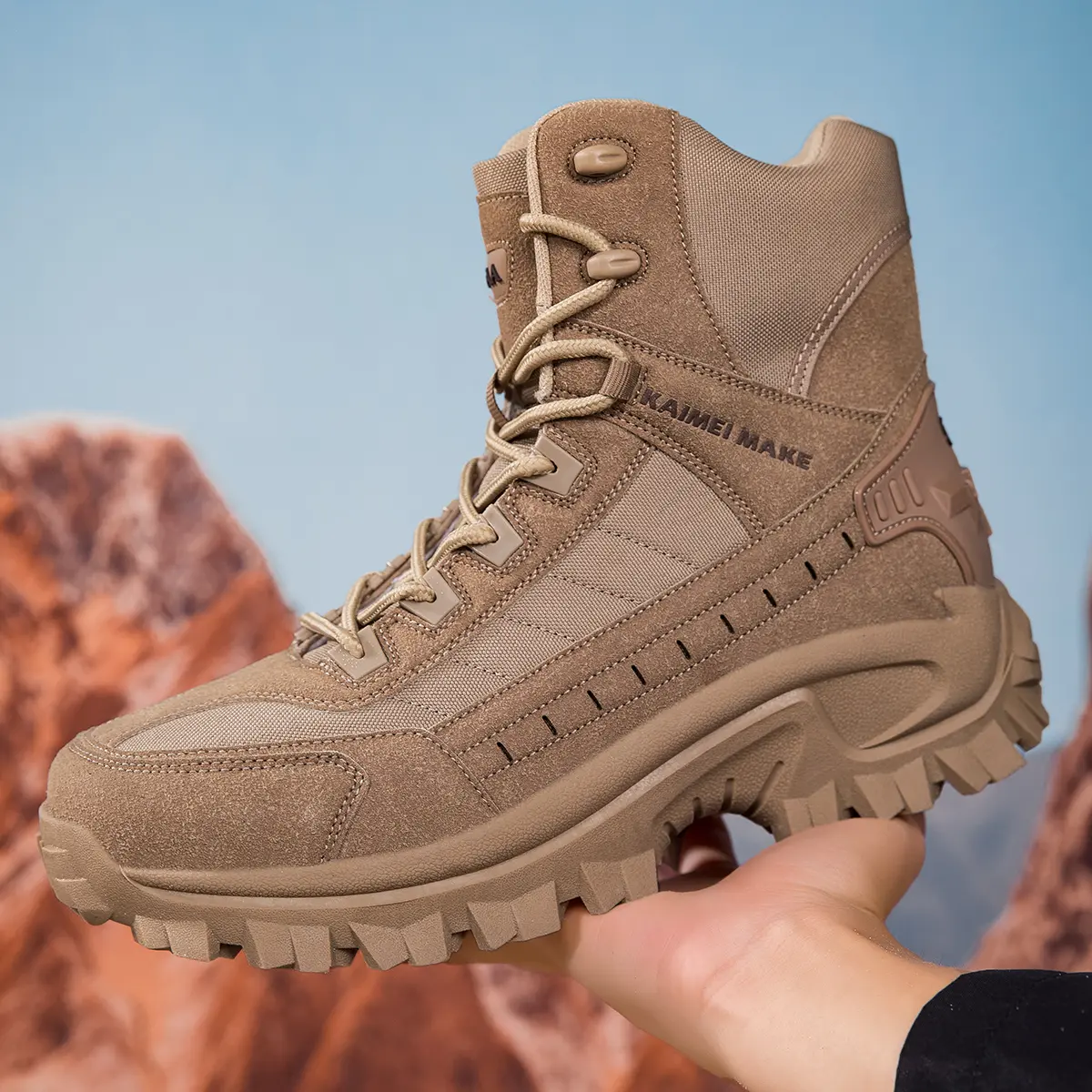 Botas deportivas para hombre, resistentes a todo tipo de clima, de caña alta, con punta redonda, ligeras, transpirables y antideslizantes para exteriores, para montañismo, trekking, trabajo, actividades tácticas, calzado de moda para exteriores, botas de 