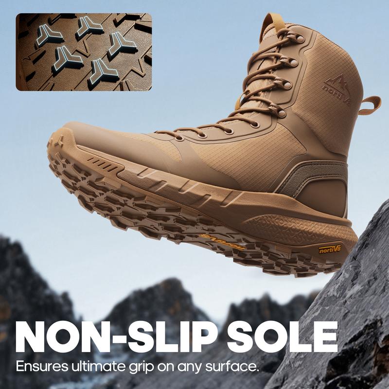Botas tácticas militares para hombre, de 8 pulgadas, con punta redonda y cierre de cordones, ligeras, cómodas para trabajar todo el día, con cremallera lateral, para motociclistas, combate, senderismo, duraderas, negras, con protección y soporte, para ext