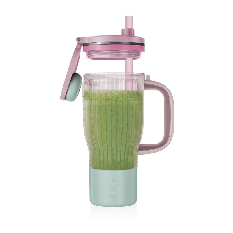 Licuadora de vaso BlendBOSS con vaso de viaje de 780 ml y pajita extraíble, color pimienta rosa - DB351
