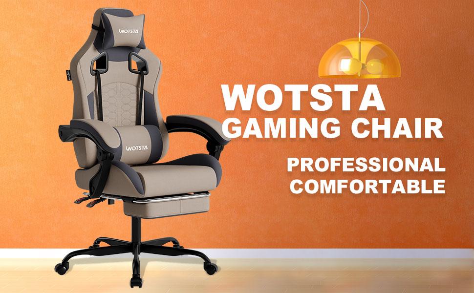 WOTSTA office gaming chair, equipped with comfortable memory foam lumbar support and headrest, office chair backrest can be adjusted to a tilt angle of 90&deg;-135&deg;,Mesh Swivel Rolling Task Chair Furniture Ergonomic
