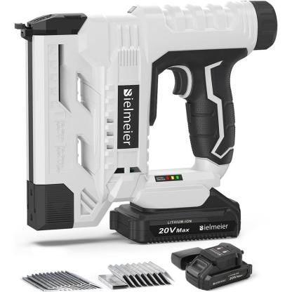 Pistola de clavos inalámbrica de 20 V, calibre 18, 2 en 1, para tapicería y carpintería. Grapadora eléctrica mejorada. Incluye batería de 2 Ah y 1600 grapas y clavos.