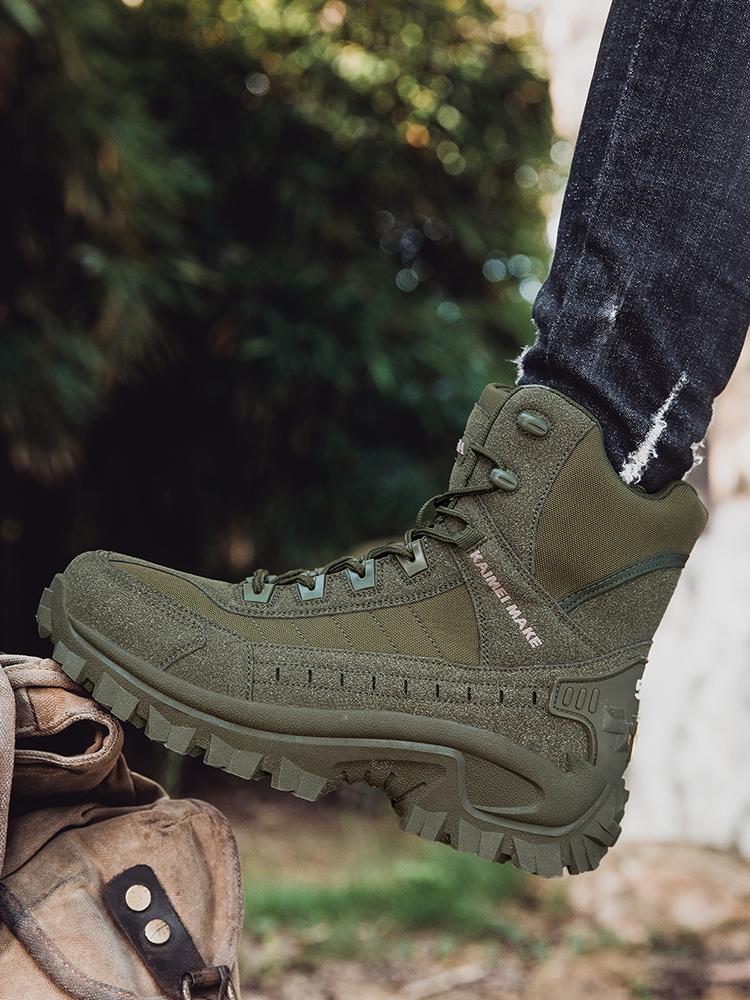 Men's All-Weather All-Terrain High-Top Round Toe Lightweight Breathable Slip-Resistant Outdoor Sports Boots for Mountaineering Trekking Work Tactical Activities fashion outdoor shoe hikingshoes trekking  boots jungle