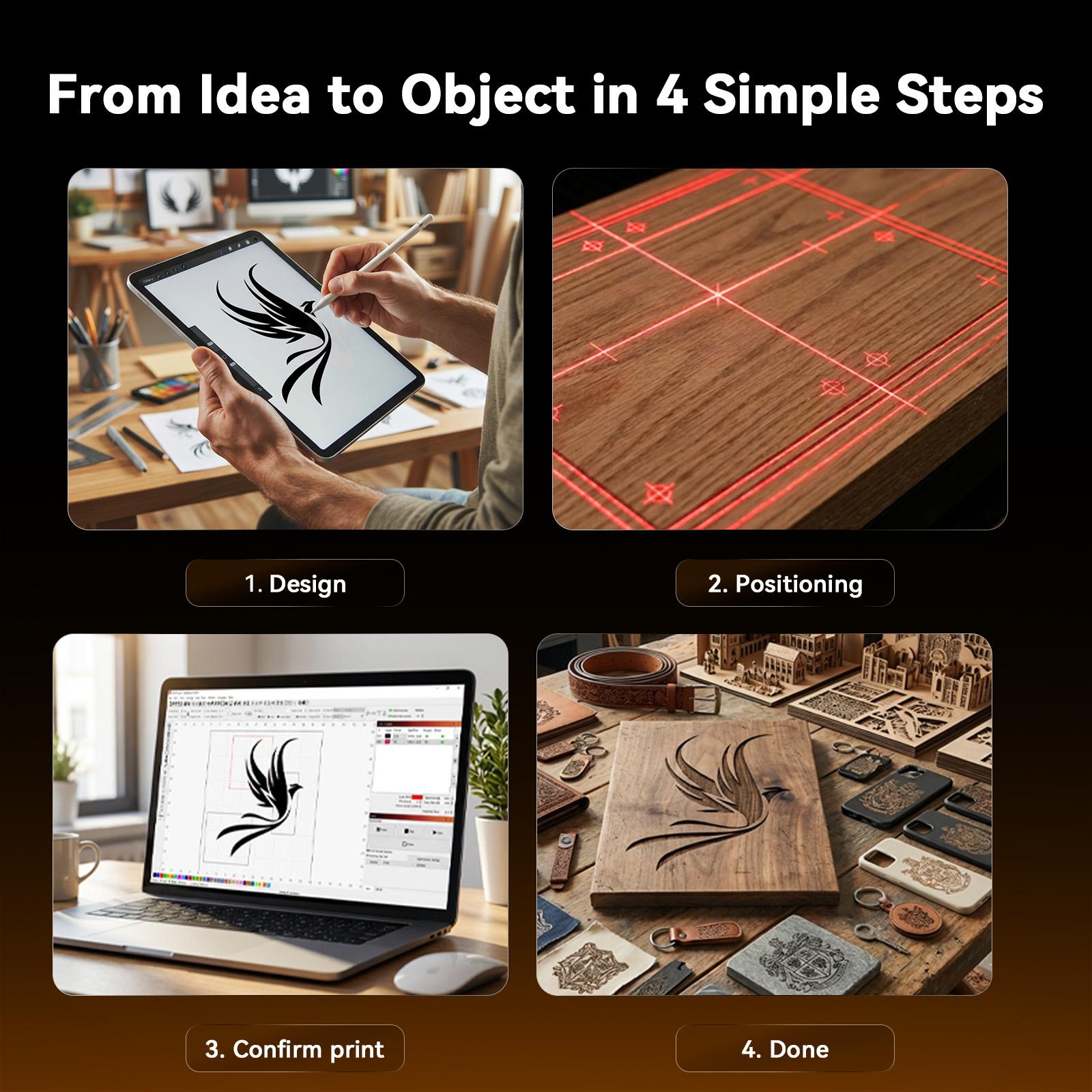 Artilume T1 Foldable Laser Engraver, No Assembly Required, Portable Use Anywhere, 10000mm/min Movement Speed, 0.01mm Accuracy, 200×150mm Working Area for Wood, Leather, Acrylic, and Coated Metal — Ideal for DIY & Small Businesses Artilume T1 Foldable Laser Engraver, No Assembly Required, Portable Use Anywhere, 10000mm/min Movement Speed, 0.01mm Accuracy, 200×150mm Working Area for Wood, Leather, Acrylic, and Coated Metal — Ideal for DIY & Small Businesses