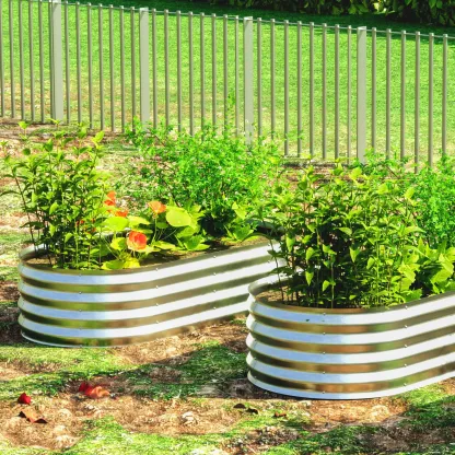 Utopia Home — Paquete de 2 jardineras elevadas galvanizadas (6 x 2 pies) — Maceteros ligeros para exteriores de fácil montaje — Ideales para verduras, frutas y flores