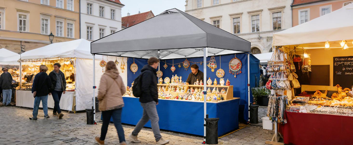 10x10 Pop Up Canopy Ten,Easy Setup Instant Outdoor Canopy with Vented Top and Wheeled Bag,White