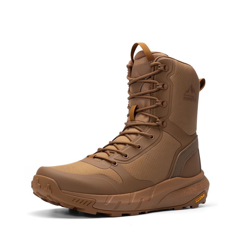 Botas tácticas militares para hombre, de 8 pulgadas, con punta redonda y cierre de cordones, ligeras, cómodas para trabajar todo el día, con cremallera lateral, para motociclistas, combate, senderismo, duraderas, negras, con protección y soporte, para ext