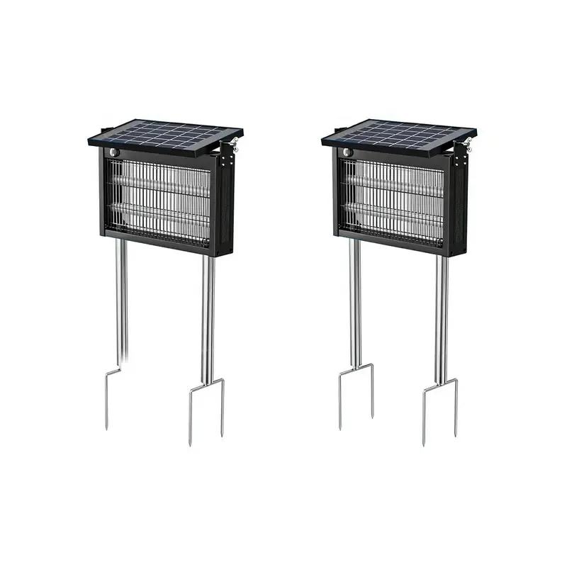Gainstarx — Matainsectos solar para exteriores: Eliminador eléctrico impermeable de mosquitos y moscas con sensor de luz inteligente. Trampa recargable de energía solar para patio, jardín trasero, jardín, camping y uso en interiores.