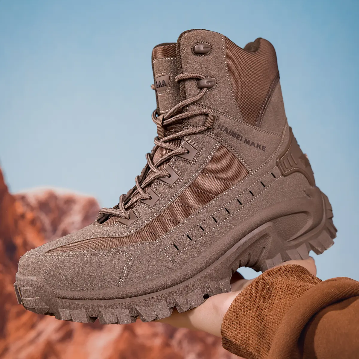 Botas deportivas para hombre, resistentes a todo tipo de clima, de caña alta, con punta redonda, ligeras, transpirables y antideslizantes para exteriores, para montañismo, trekking, trabajo, actividades tácticas, calzado de moda para exteriores, botas de 
