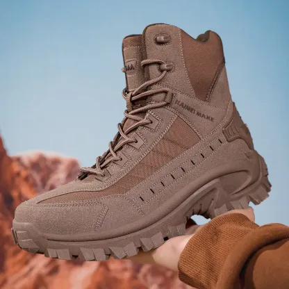 Botas deportivas para hombre, resistentes a todo tipo de clima, de caña alta, con punta redonda, ligeras, transpirables y antideslizantes para exteriores, para montañismo, trekking, trabajo, actividades tácticas, calzado de moda para exteriores, botas de 