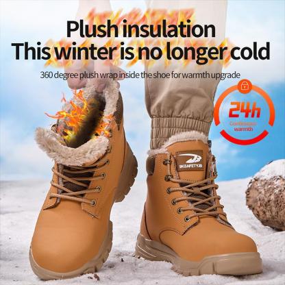 Zapatos de trabajo con cordones y hebilla giratoria, impermeables, resistentes al desgaste, con aislamiento térmico, antipinchazos, antideslizantes y con puntera de acero para mayor seguridad.