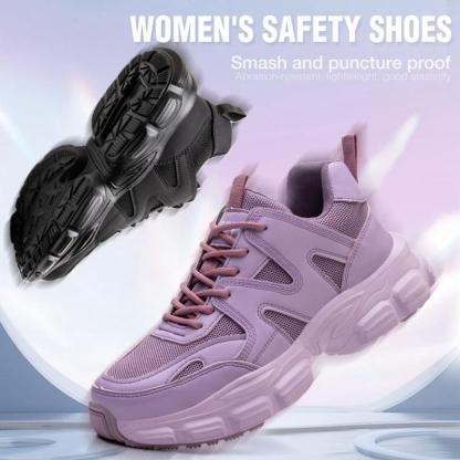Zapatos de seguridad para mujer con puntera de acero y protección antipinchazos de material Kevlar, ligeros, antideslizantes, botas de trabajo industriales con diseño apto para todo tipo de clima.
