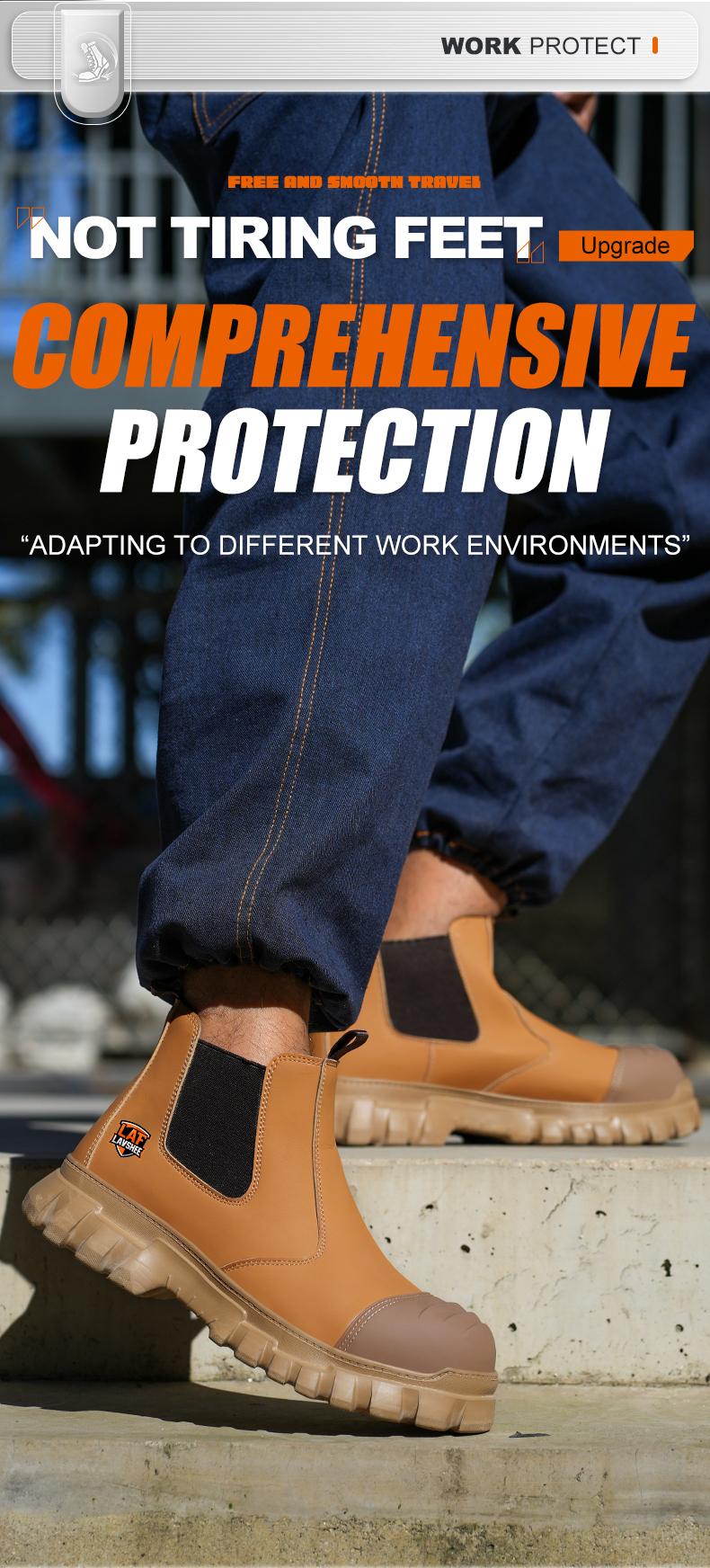 Lightweight steel toe brown anti slip work shoes - splash proof, smash proof, puncture proof, breathable safety shoes Lightweight steel toe brown anti slip work shoes - splash proof, smash proof, puncture proof, breathable safety shoes