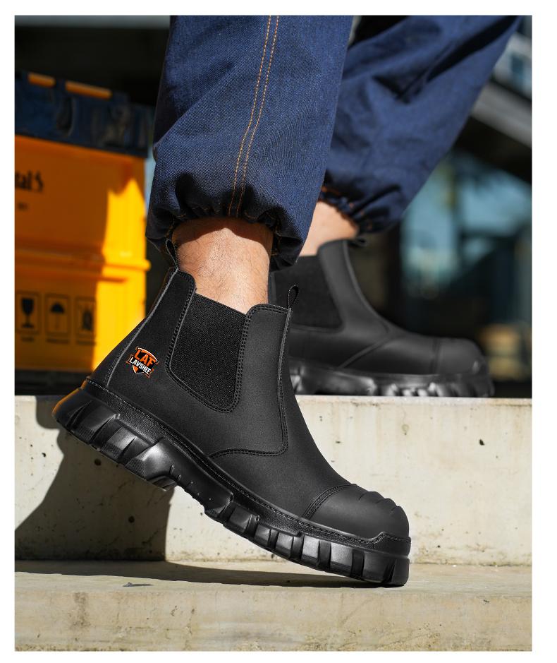 Lightweight steel toe brown anti slip work shoes - splash proof, smash proof, puncture proof, breathable safety shoes Lightweight steel toe brown anti slip work shoes - splash proof, smash proof, puncture proof, breathable safety shoes