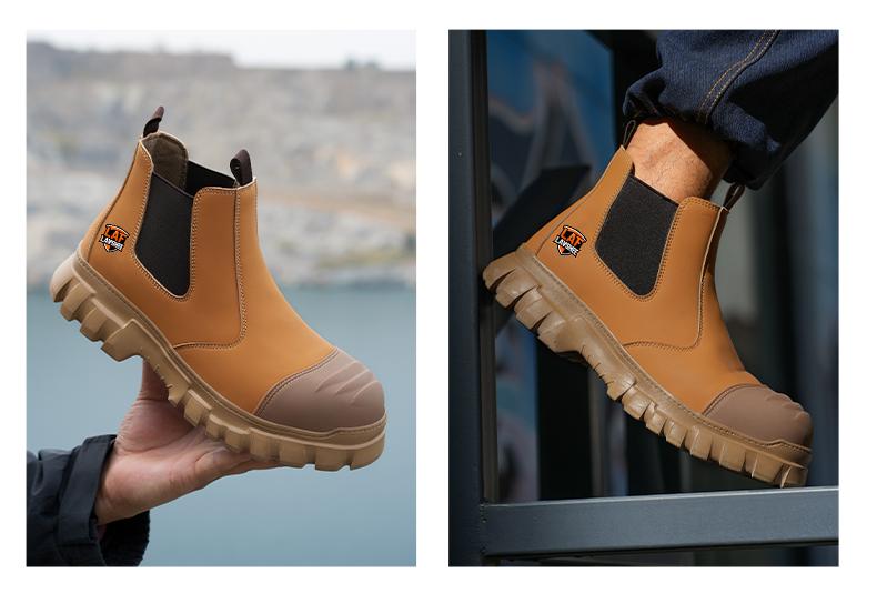 Lightweight steel toe brown anti slip work shoes - splash proof, smash proof, puncture proof, breathable safety shoes Lightweight steel toe brown anti slip work shoes - splash proof, smash proof, puncture proof, breathable safety shoes