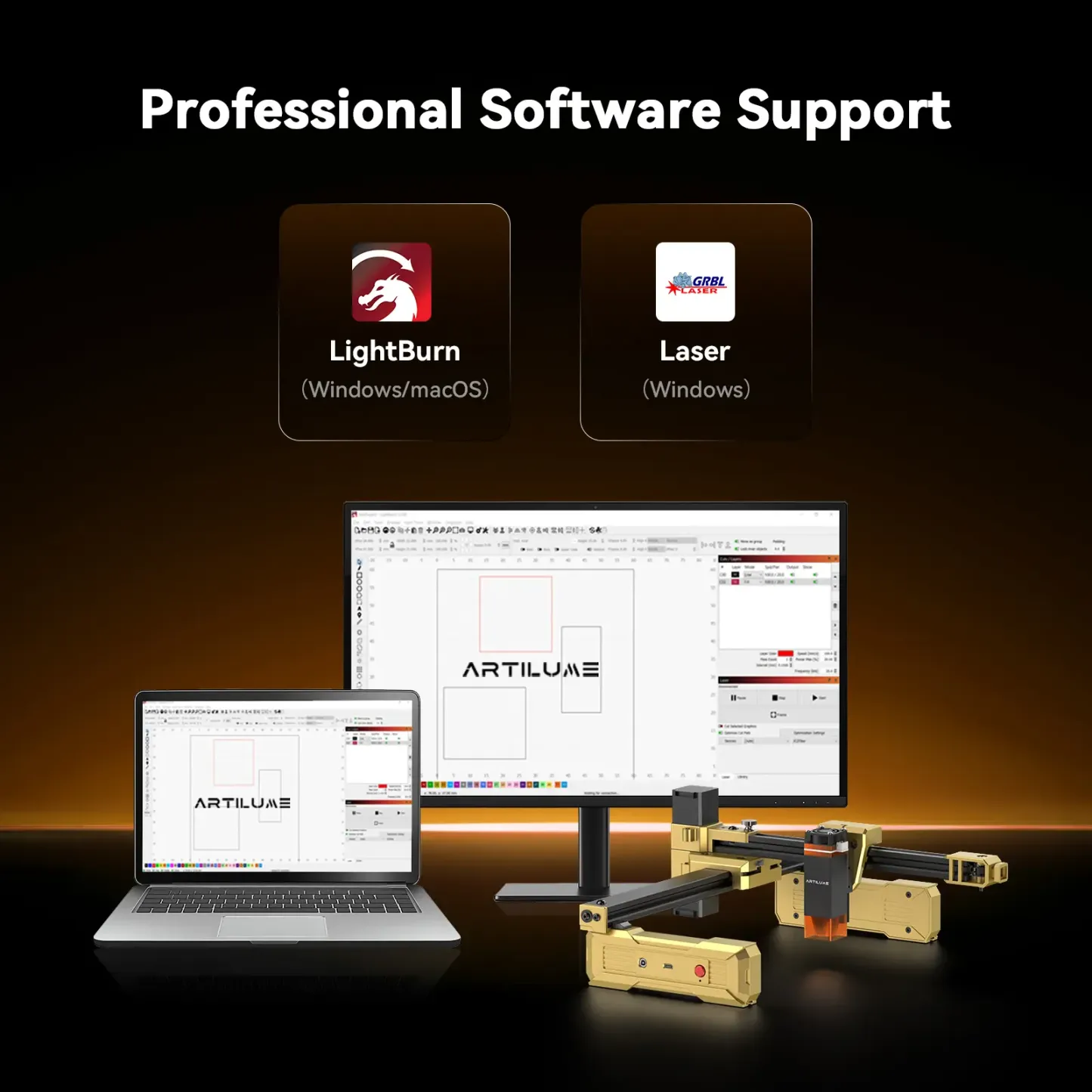 Grabadora láser plegable Artilume T1: no requiere montaje, portátil para usar en cualquier lugar, velocidad de movimiento de 10.000 mm/min, precisión de 0,01 mm y área de trabajo de 200 × 150 mm para madera, cuero, acrílico y metal recubierto — Ideal para