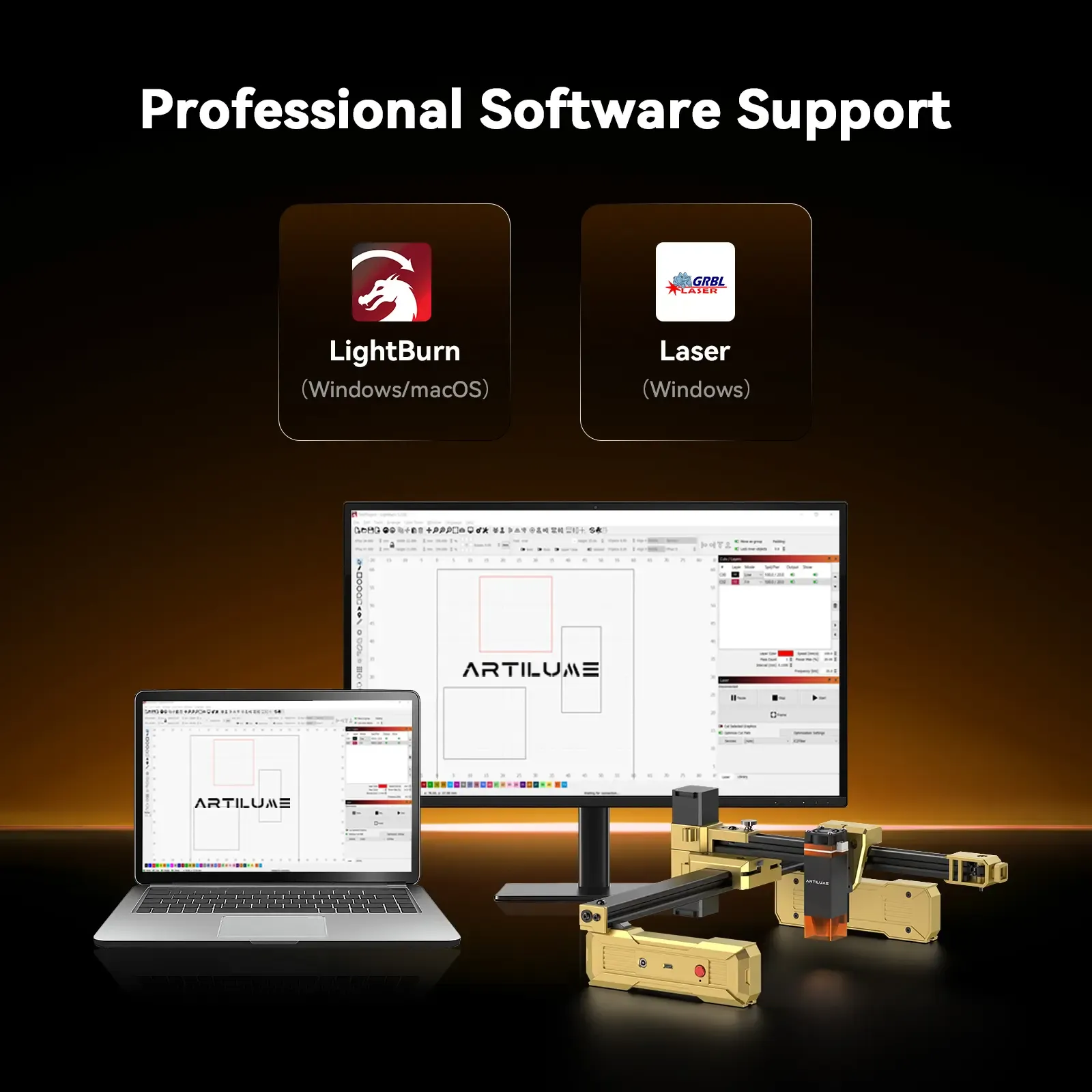 Grabadora láser plegable Artilume T1: no requiere montaje, portátil para usar en cualquier lugar, velocidad de movimiento de 10.000 mm/min, precisión de 0,01 mm y área de trabajo de 200 × 150 mm para madera, cuero, acrílico y metal recubierto — Ideal para