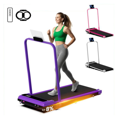 Cinta de correr eléctrica plegable con pasamanos y motor silencioso – Capacidad de peso de 265 lb, amplia superficie de carrera, control remoto y ruedas para un fácil desplazamiento – Incluye bandas de resistencia y control remoto de regalo.