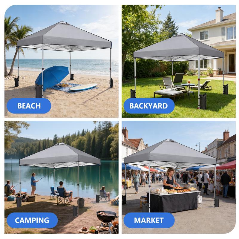 Carpa Plegable 10x10, Toldo Exterior Instantáneo de Montaje Sencillo con Techo Ventilado y Bolsa con Ruedas