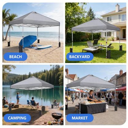 Carpa Plegable 10x10, Toldo Exterior Instantáneo de Montaje Sencillo con Techo Ventilado y Bolsa con Ruedas