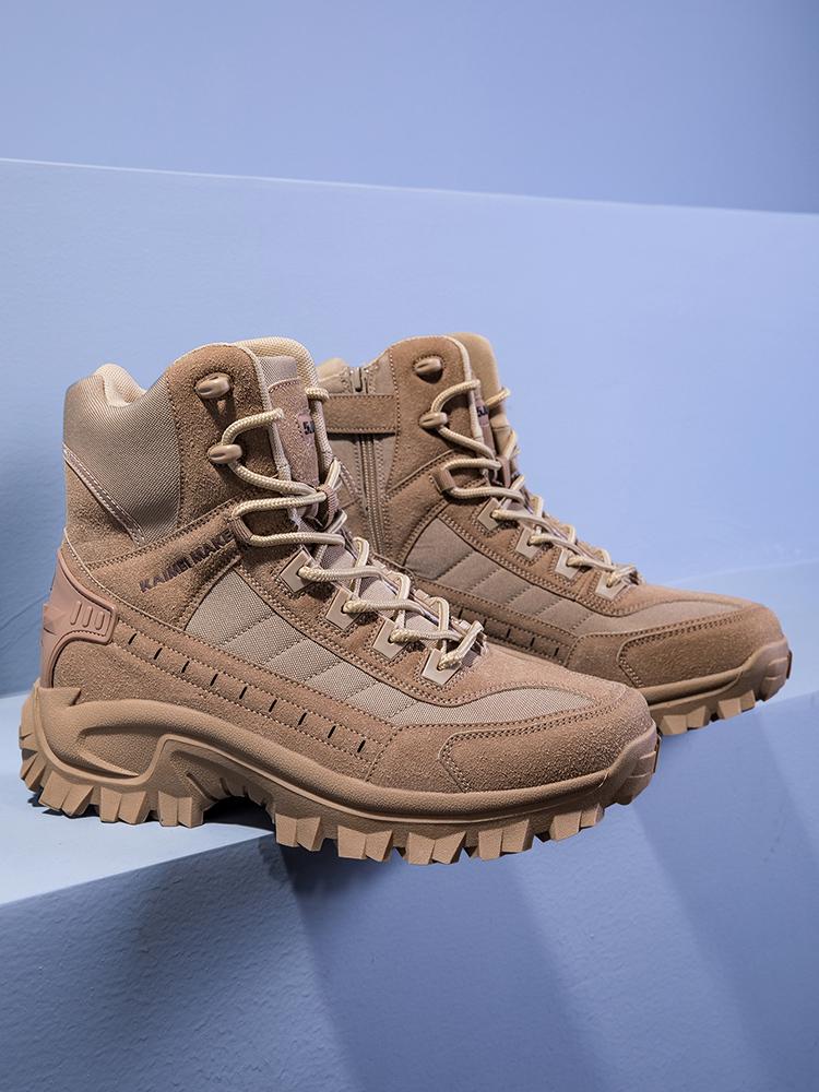Men's All-Weather All-Terrain High-Top Round Toe Lightweight Breathable Slip-Resistant Outdoor Sports Boots for Mountaineering Trekking Work Tactical Activities fashion outdoor shoe hikingshoes trekking  boots jungle