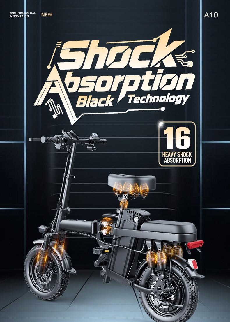 Adult electric folding bicycle with 500W motor, 16-level shock absorption system, 48V 15Ah battery, and a range of 100 kilometers. Wheel Pedals Ebike Charger SpringStatements Adult electric folding bicycle with 500W motor, 16-level shock absorption system, 48V 15Ah battery, and a range of 100 kilometers. Wheel Pedals Ebike Charger SpringStatements