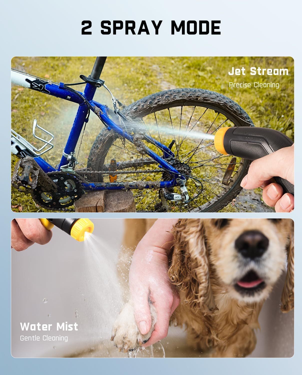 Pulverizador eléctrico inalámbrico portátil Fanttik NB8 Nano con depósito de 2,1 galones, cabezal retráctil, batería de litio de 2600 mAh, IPX5, 72-98 PSI, hidrolimpiadora portátil para jardín, ducha de camping y limpieza de mascotas.