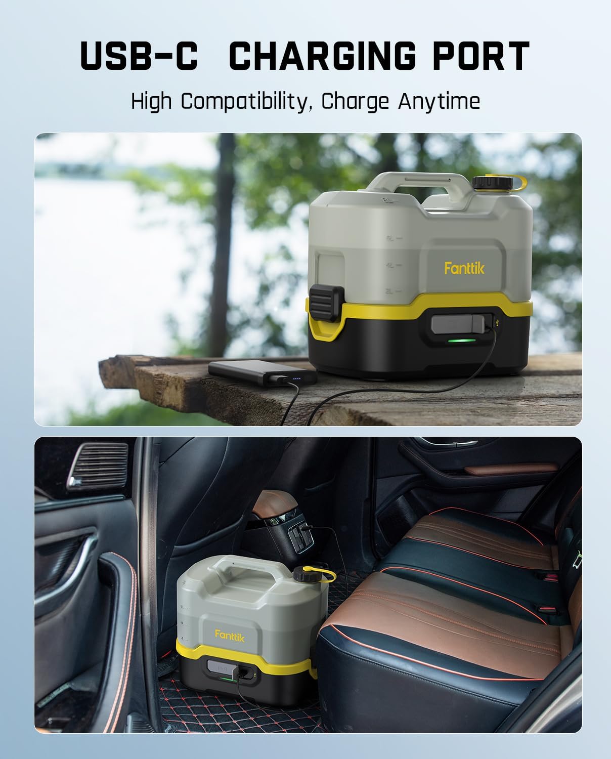 Pulverizador eléctrico inalámbrico portátil Fanttik NB8 Nano con depósito de 2,1 galones, cabezal retráctil, batería de litio de 2600 mAh, IPX5, 72-98 PSI, hidrolimpiadora portátil para jardín, ducha de camping y limpieza de mascotas.